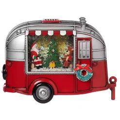 Christmas Decorations>Kirklands Home Pre-lit Santa and Reindeer Swirl Camper Decoration