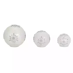 Christmas Decorations>Kirklands Home Prelit Snowflake Glass Globes, Set of 3