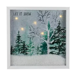 Christmas Art & Wall Decor>Kirklands Home Pre-Lit Snowglobe Landscape Framed Art Print
