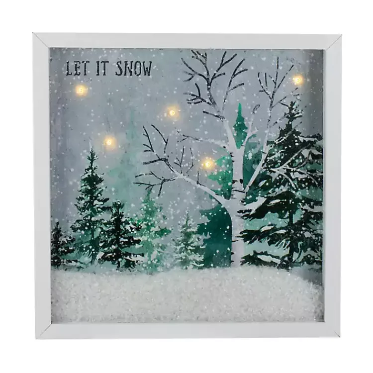 Christmas Art & Wall Decor>Kirklands Home Pre-Lit Snowglobe Landscape Framed Art Print