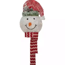 Christmas Tree Decorations>Kirklands Home Pre-Lit Snowman with Frosted Hat Tree Topper