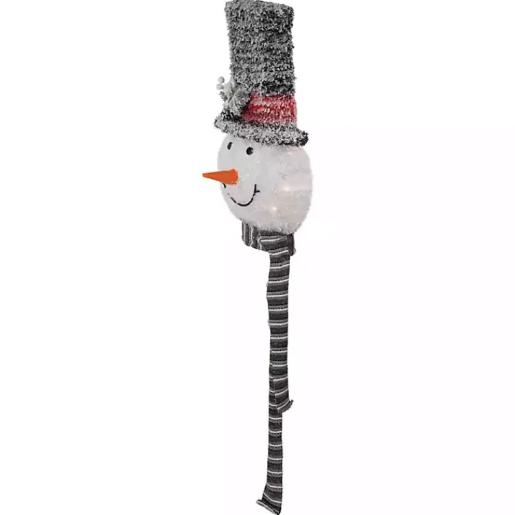 Christmas Tree Decorations>Kirklands Home Pre-Lit Snowman with Top Hat Tree Topper