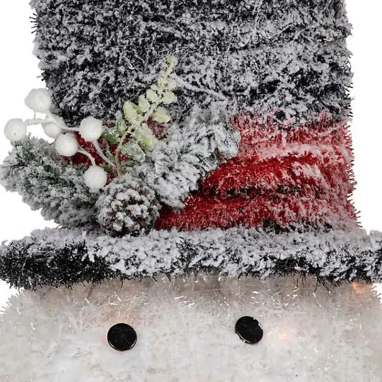 Christmas Tree Decorations>Kirklands Home Pre-Lit Snowman with Top Hat Tree Topper
