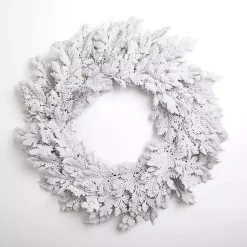Christmas Wreaths>Kirklands Home Pre-Lit Snowy Pine Christmas Wreath White