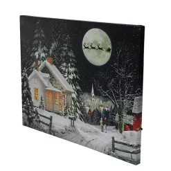 Christmas Art & Wall Decor>Kirklands Home Pre-Lit Snowy Winter Village Canvas Art Print