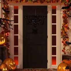 Halloween>Kirklands Home Pre-Lit Spider and Web Outdoor Decoration Black