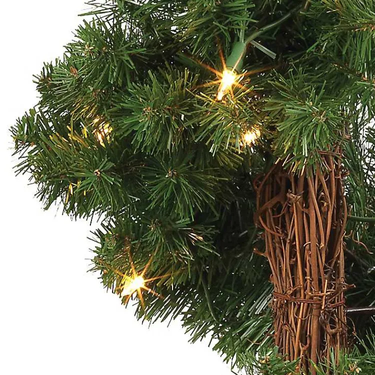 Christmas Trees>Kirklands Home Pre-Lit Spiral Potted Pine Trees, Set of 2
