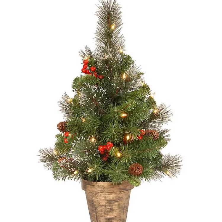 Christmas Arrangements & Garland>Kirklands Home Pre-Lit Spruce Christmas Tree in Bronze Pot Green