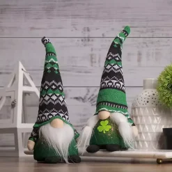 St Patricks Day Decorations>Kirklands Home Pre-Lit St. Patrick's Day Girl Gnome Figurine