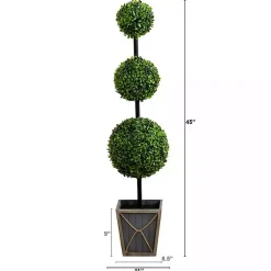 Trees & Topiaries>Kirklands Home Pre-Lit Triple Boxwood Topiary in Planter, 4 ft.