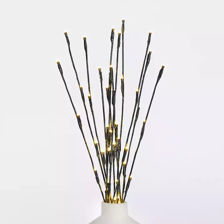 Stems & Bouquets>Kirklands Home Pre-Lit Twig Branch Stems, Set of 3 Black