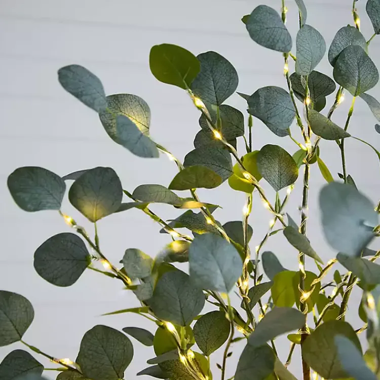 Trees & Topiaries>Kirklands Home Pre-Lit Warm LED Eucalyptus Plant, 6 ft.