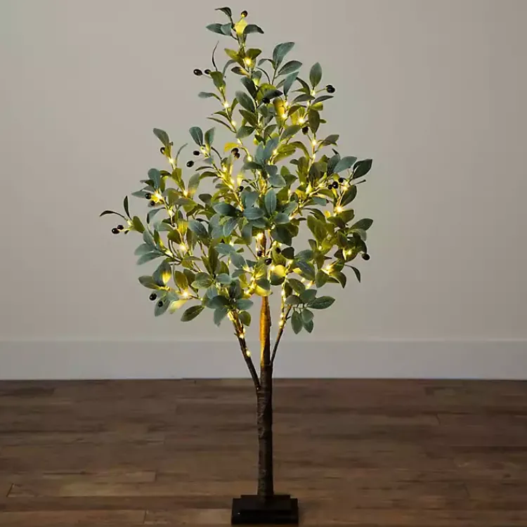 Trees & Topiaries>Kirklands Home Pre-Lit Warm LED Olive Tree, 4 ft.