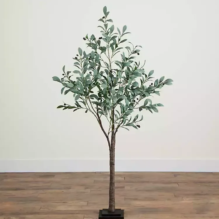 Trees & Topiaries>Kirklands Home Pre-Lit Warm LED Olive Tree, 5 ft.