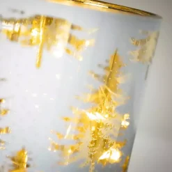 Christmas Decorations>Kirklands Home Pre-Lit White and Gold Christmas Tree Jar