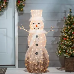 Outdoor Christmas Decorations>Kirklands Home Pre-Lit White Reindeer Motif Christmas Snowman