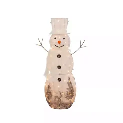 Outdoor Christmas Decorations>Kirklands Home Pre-Lit White Reindeer Motif Christmas Snowman