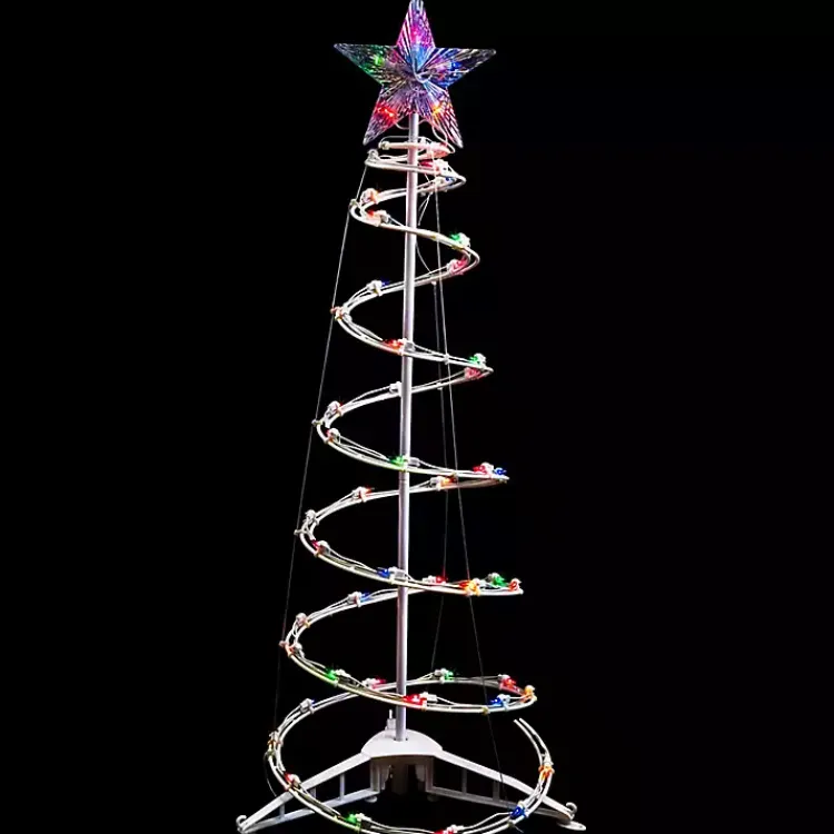 Outdoor Christmas Decorations>Kirklands Home Pre-Lit White Spiral Christmas Tree, 3 ft.