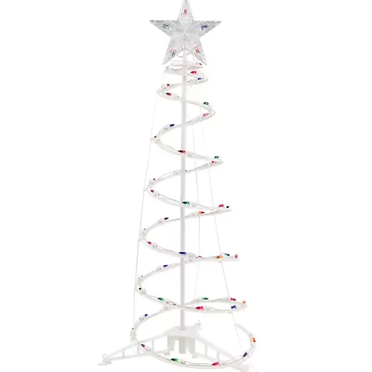 Outdoor Christmas Decorations>Kirklands Home Pre-Lit White Spiral Christmas Tree, 3 ft.