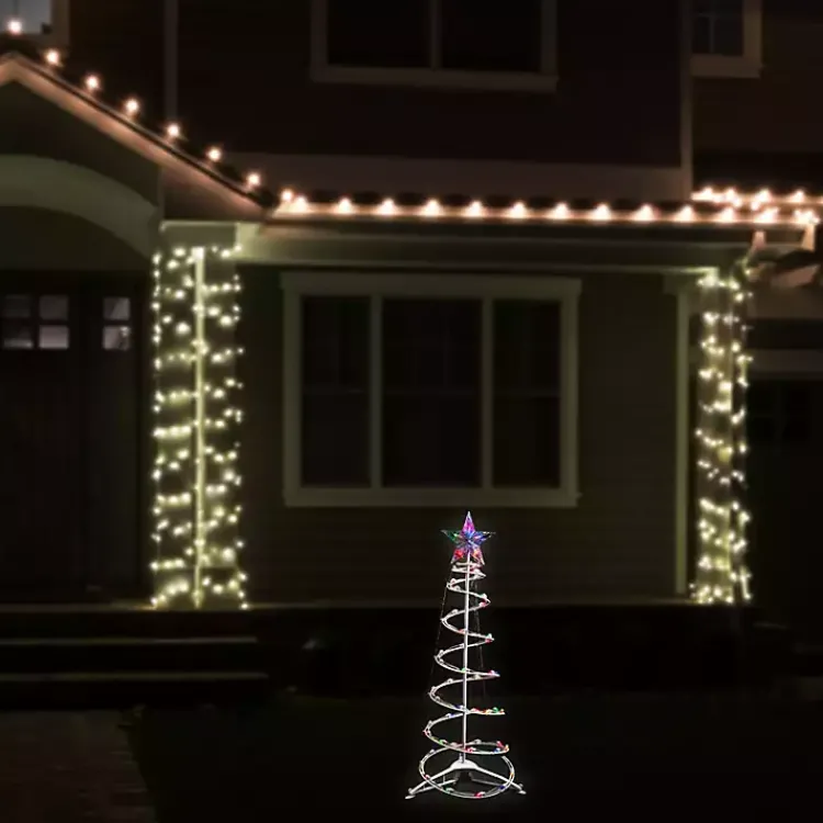 Outdoor Christmas Decorations>Kirklands Home Pre-Lit White Spiral Christmas Tree, 3 ft.