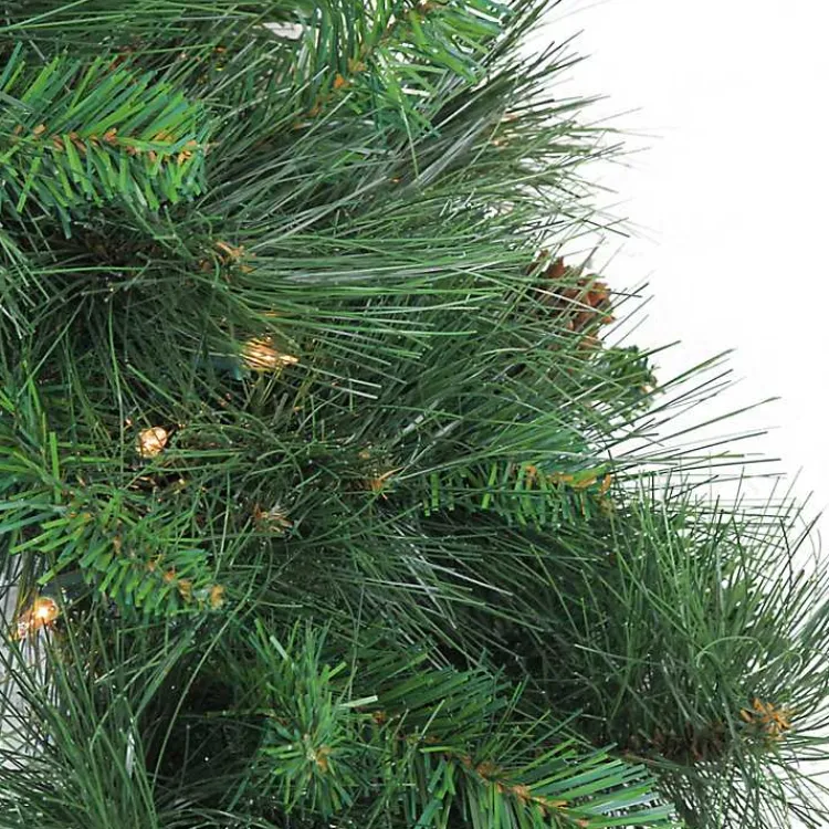 Wreaths>Kirklands Home Pre-Lit White Valley Pine Wreath Green