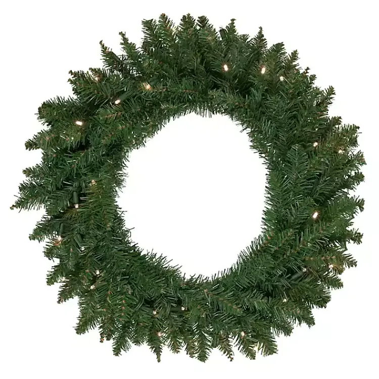 Christmas Wreaths>Kirklands Home Pre-Lit Winona Fir Wreath Green