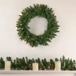 Christmas Wreaths>Kirklands Home Pre-Lit Winona Fir Wreath Green