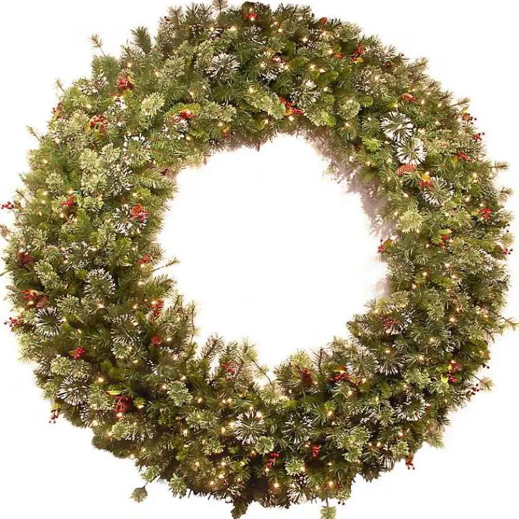 Christmas Wreaths>Kirklands Home Pre-Lit Wintery Pine Christmas Wreath