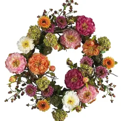Wreaths>Kirklands Home Pretty Peony Garden Mix Wreath