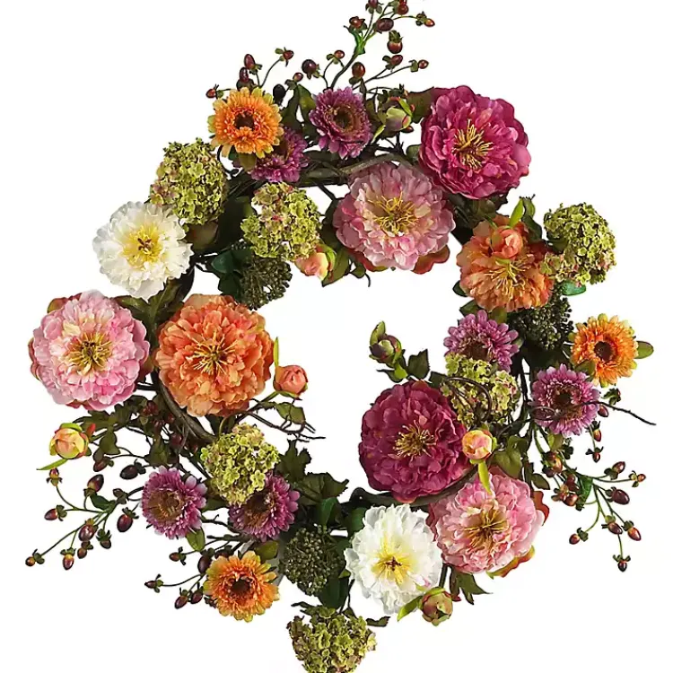 Wreaths>Kirklands Home Pretty Peony Garden Mix Wreath