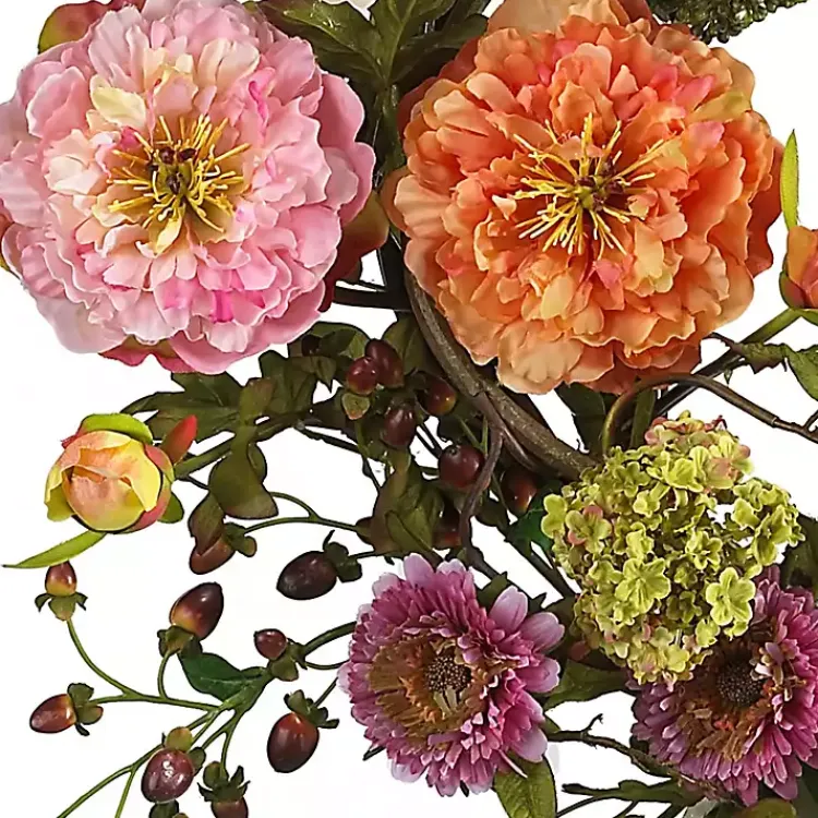 Wreaths>Kirklands Home Pretty Peony Garden Mix Wreath