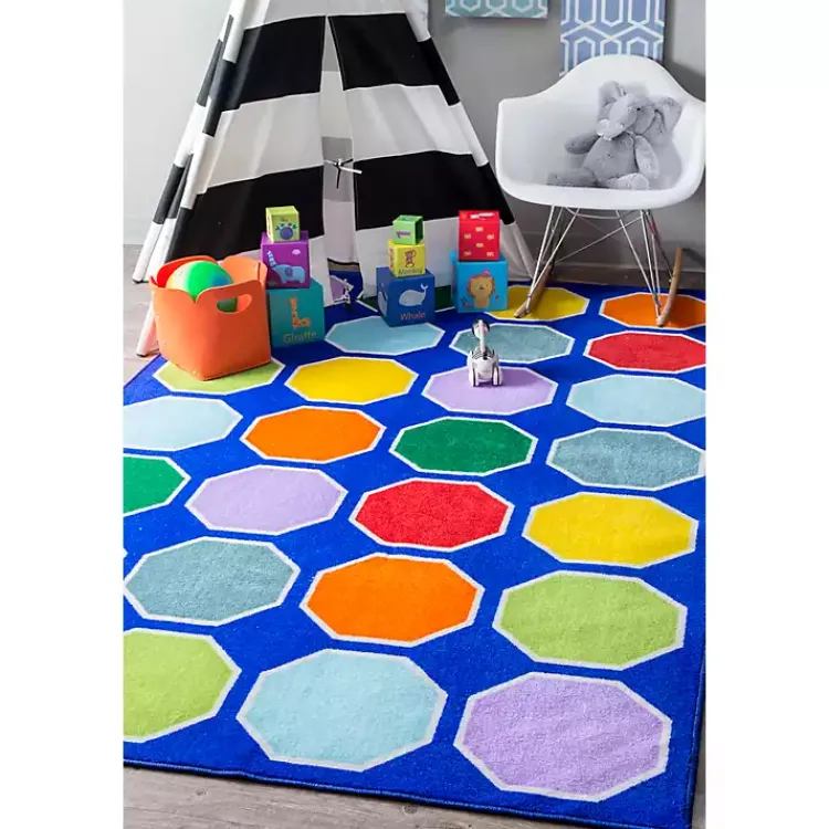 Kirklands Home Primary Color Hexagon Area Rug, 5x8 Multi Discount