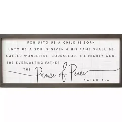 Christmas Art & Wall Decor>Kirklands Home Prince of Peace Framed Wall Plaque White