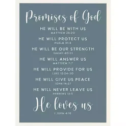 Kirklands Home Promises of God Blue Wood Wall Plaque Outlet