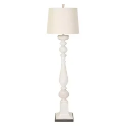 Kirklands Home Prussia White Floor Lamp Ivory