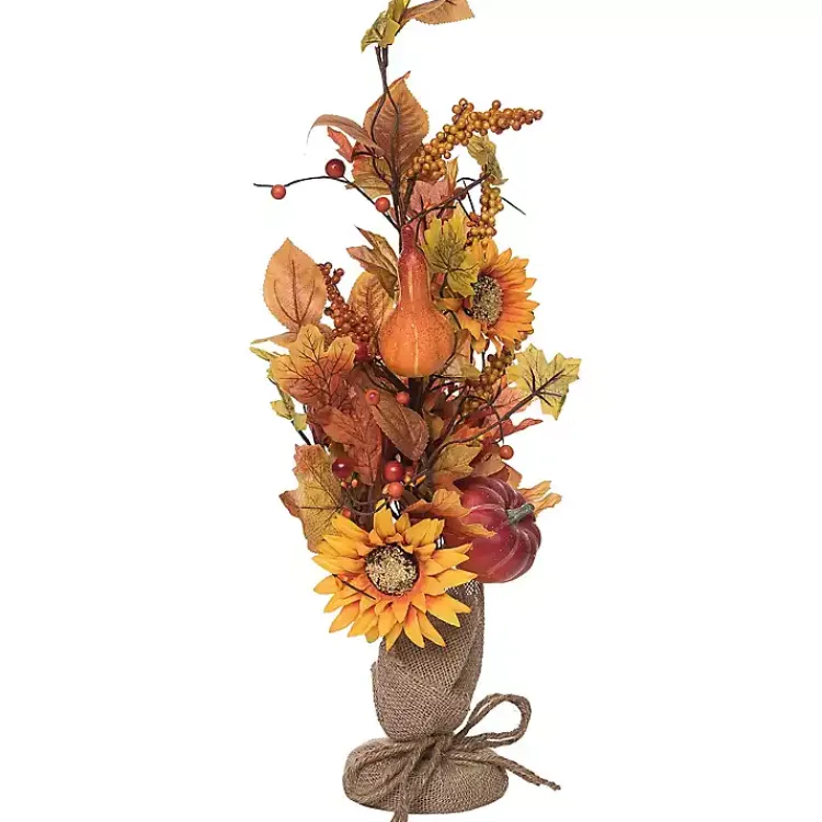 Fall>Kirklands Home Pumpkin and Sunflower Harvest Arrangement