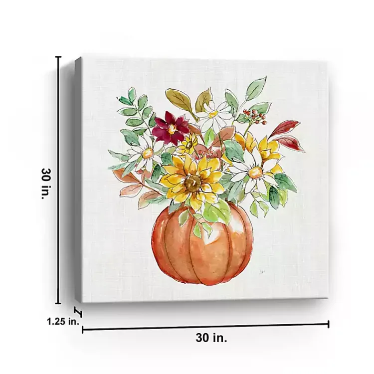 Fall>Kirklands Home Pumpkin Fall Bouquet Canvas Art Print, 30x30
