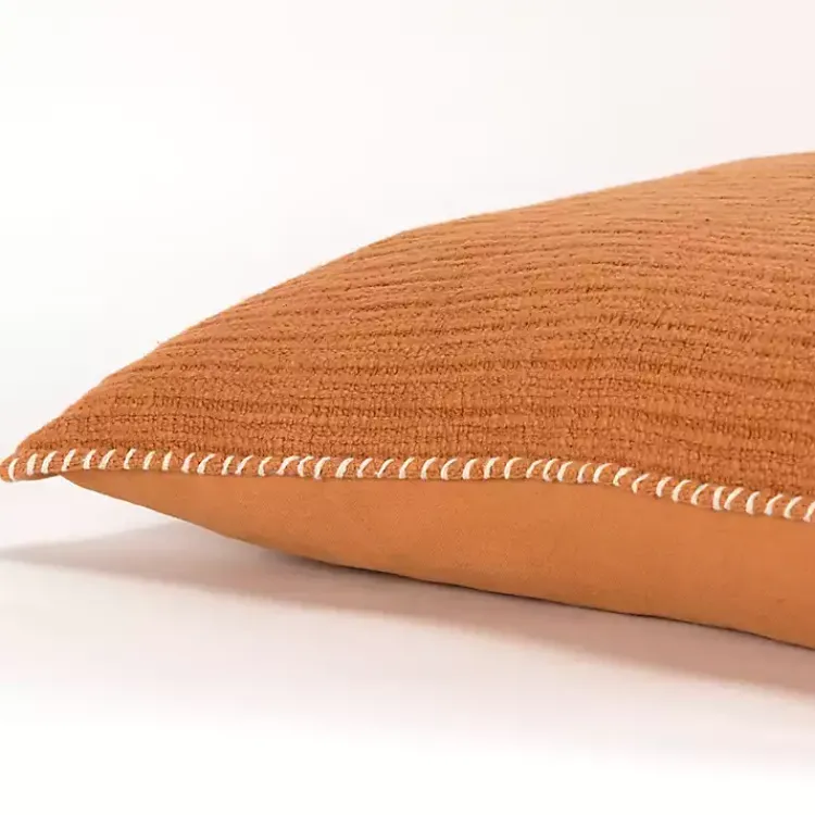 Pillows>Kirklands Home Pumpkin Subtle Striped Oversized Pillow Orange
