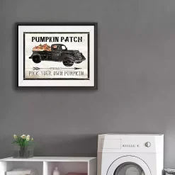 Fall>Kirklands Home Pumpkin Patch Black Truck Giclee Canvas Art Print