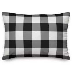 Fall>Kirklands Home Pumpkin Patch with Black Buffalo Check Back Pillow