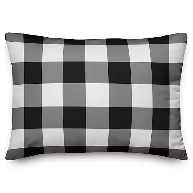 Fall>Kirklands Home Pumpkin Patch with Black Buffalo Check Back Pillow
