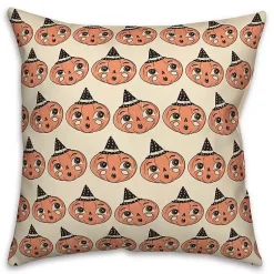 Halloween>Kirklands Home Pumpkin Pattern Pillow Orange