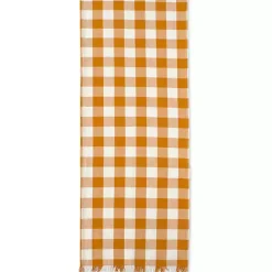 Kirklands Home Pumpkin Spice Checkered Table Runner Clearance