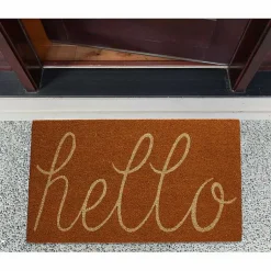 Kirklands Home Pumpkin Spice Hello Doormat Orange Best