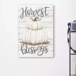 Fall>Kirklands Home Pumpkin Stack Harvest Blessings Canvas Art Print