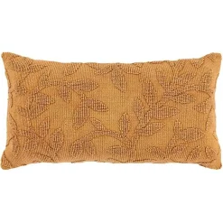 Pillows>Kirklands Home Pumpkin Stonewash Botanical Pillow Orange