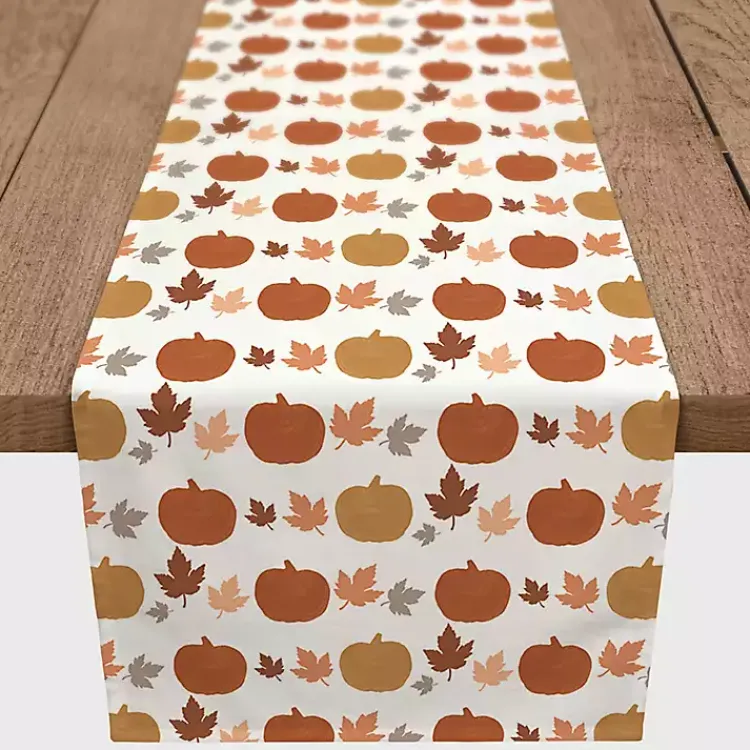 Fall>Kirklands Home Pumpkins and Leaves Table Runner, 72 in.