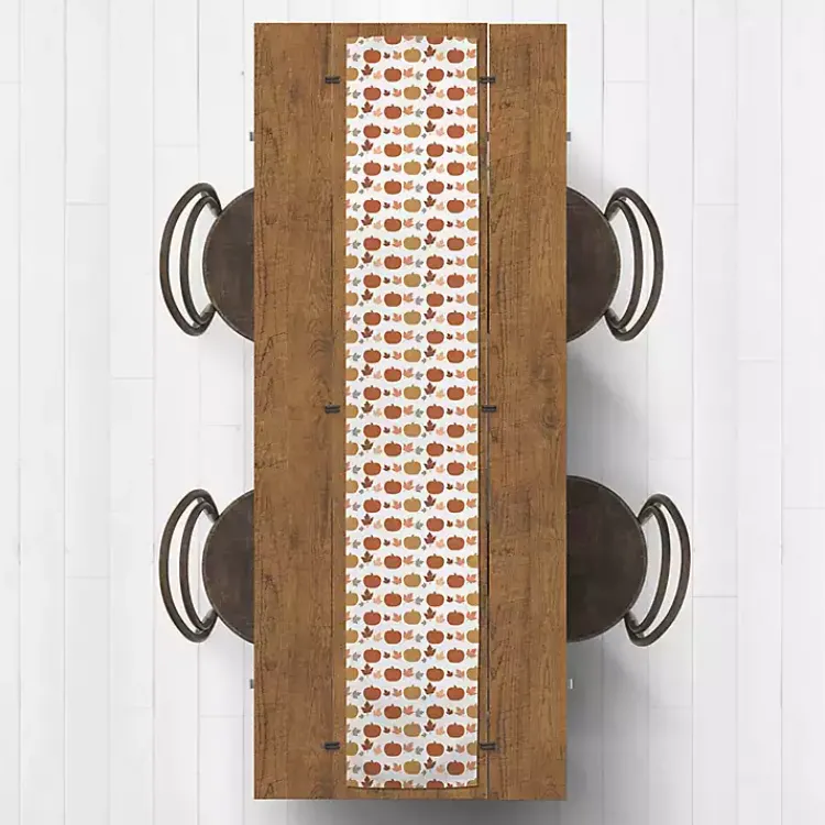 Fall>Kirklands Home Pumpkins and Leaves Table Runner, 72 in.