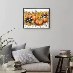 Fall>Kirklands Home Pumpkins and Sunflowers Framed Canvas Art Print