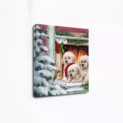 Christmas Art & Wall Decor>Kirklands Home Puppies at Christmas Window Canvas Art Print